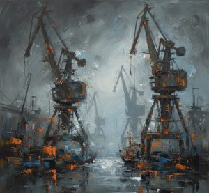 obraz abstrakcyjny żórawie wały chrobrego